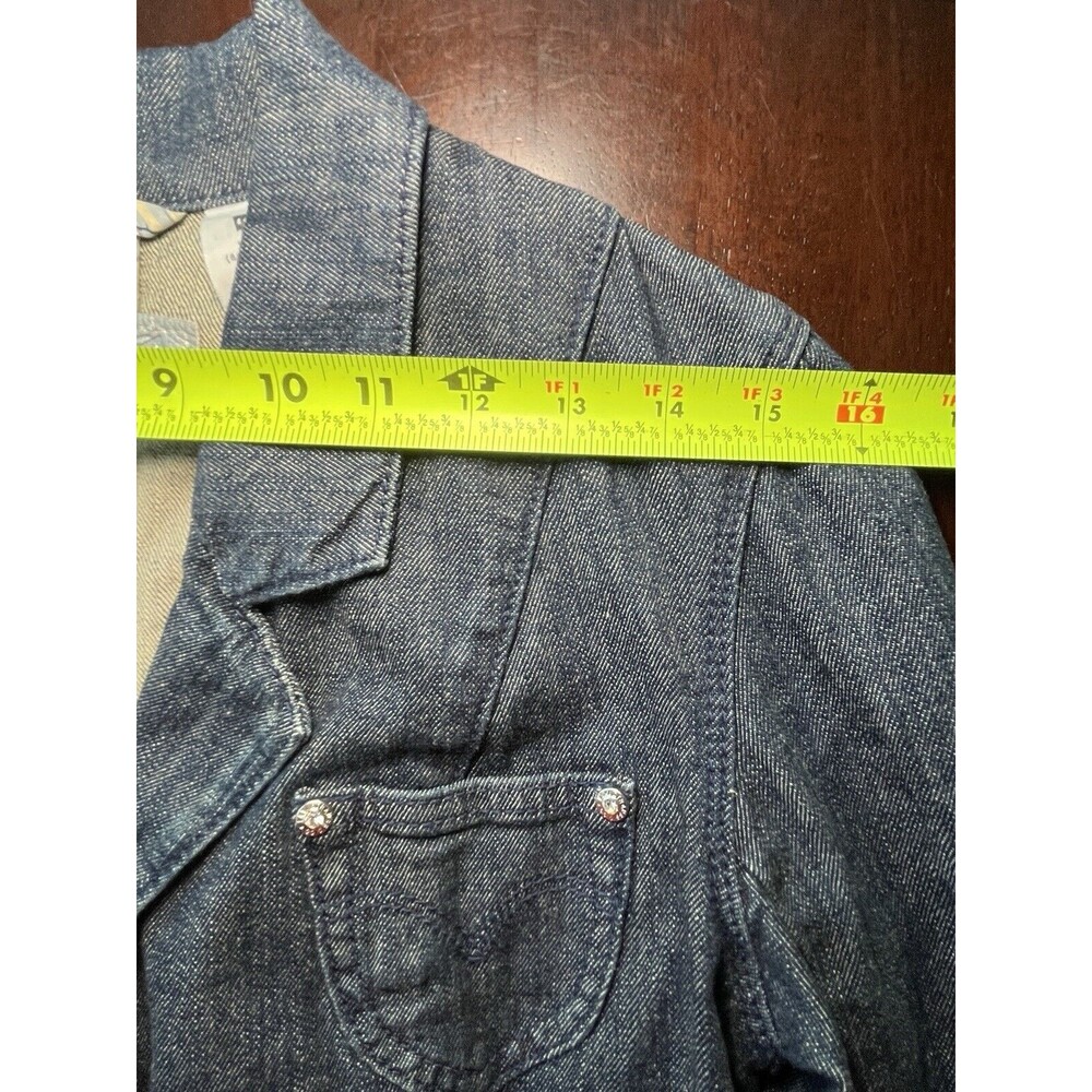 Womens Levi's Jeans Silver Label Denim Jacket With Silver Floral Buttons Sz S - Picture 8 of 11